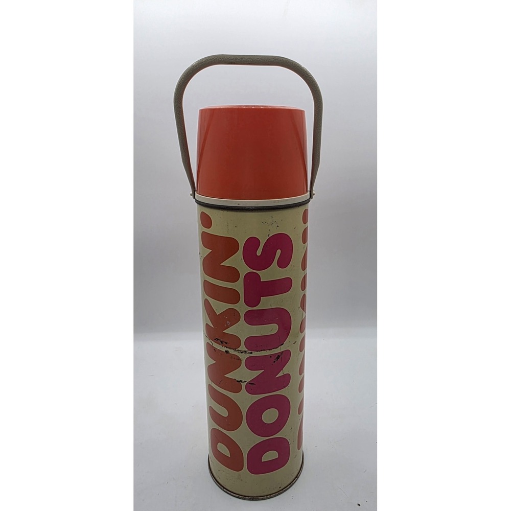 Vintage 1980's THERMOS BRAND - Dunkin Donuts Thermos 24 Ounces-Working Condition